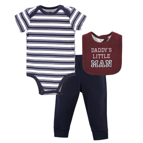 Cotton Bodysuit, Pant and Bib Set (Baby)