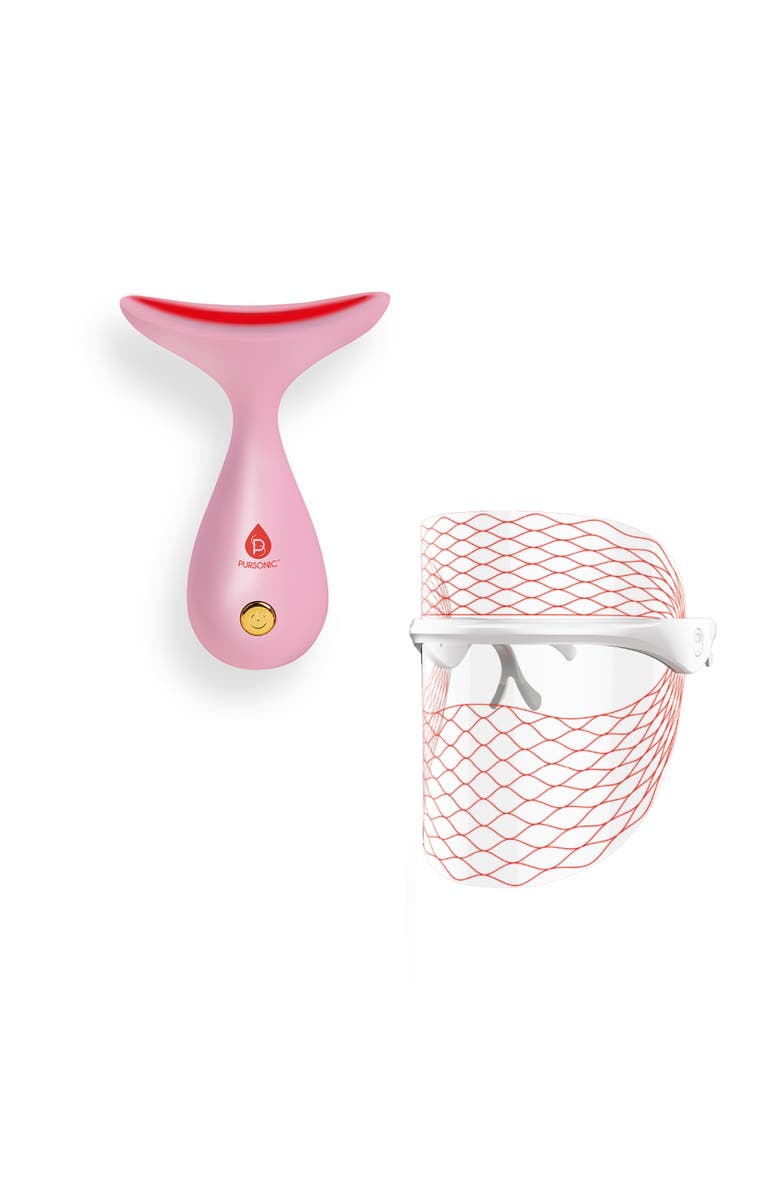 PURSONIC LED Light Therapy Face Mask & Sculpting Wand, Main, color, Multicolor