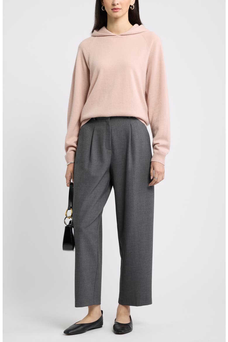 Cashmere Sweater Hoodie, Alternate, color, PINK ADOBE