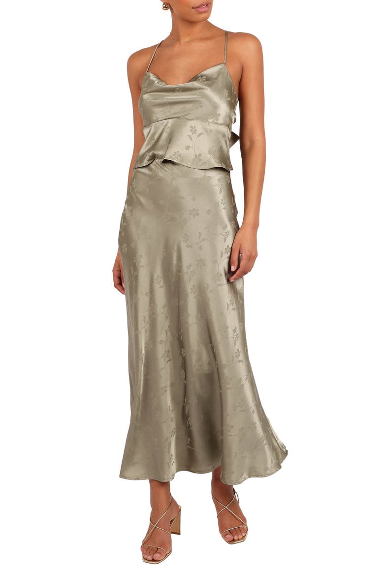 Belle Floral Two-Piece Dress, Main, color, OLIVE