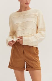 CRESCENT Textured Striped Sweater