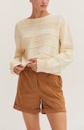CRESCENT Textured Striped Sweater