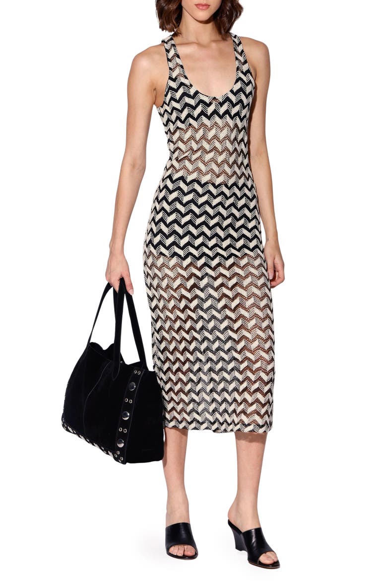 Naveah Chevron Knit Dress, Main, color, CREAM BLACK