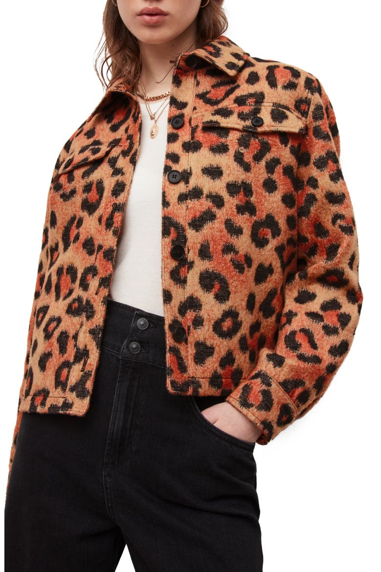 Honor Leopard Print Jacket, Main, color, BROWN