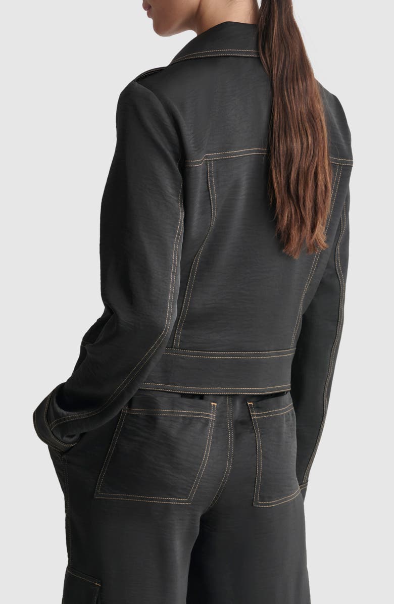 DKNY Asymmetric Zip Moto Jacket, Alternate, color, 