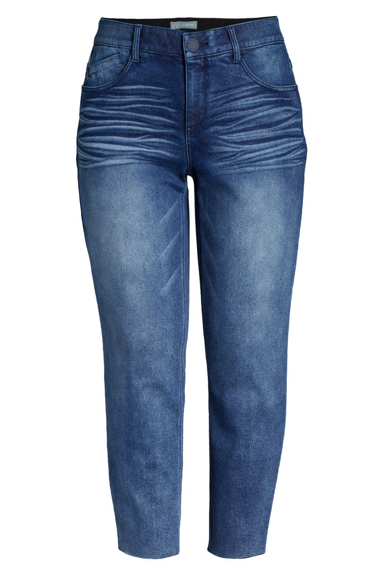 Wit and Wisdom Ab-Solution Raw Hem Crop Straight Leg Jeans (Nordstrom Exclusive), Alternate, color, MBLA-MID BLUE ARTISANAL