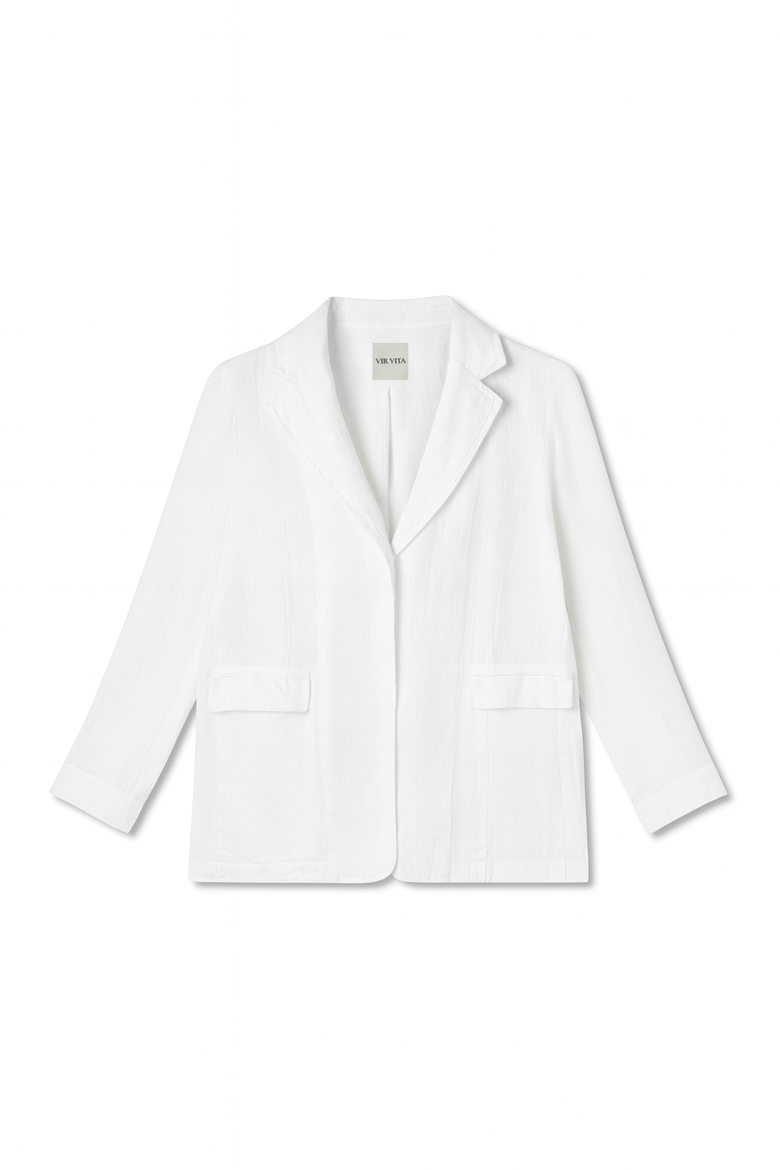 Margaret Linen Blazer, Main, color, White