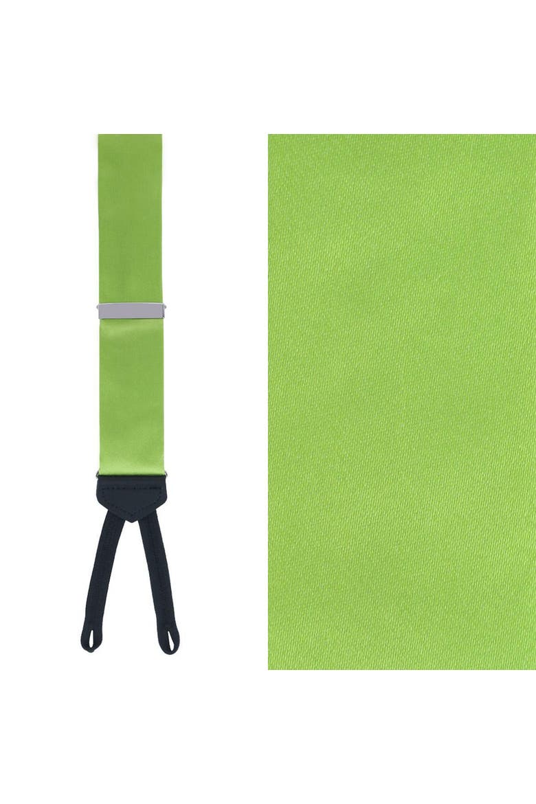 Sutton Solid Color Silk Formal Suspenders | Y-Back, Adjustable Braces, Main, color, Light Green