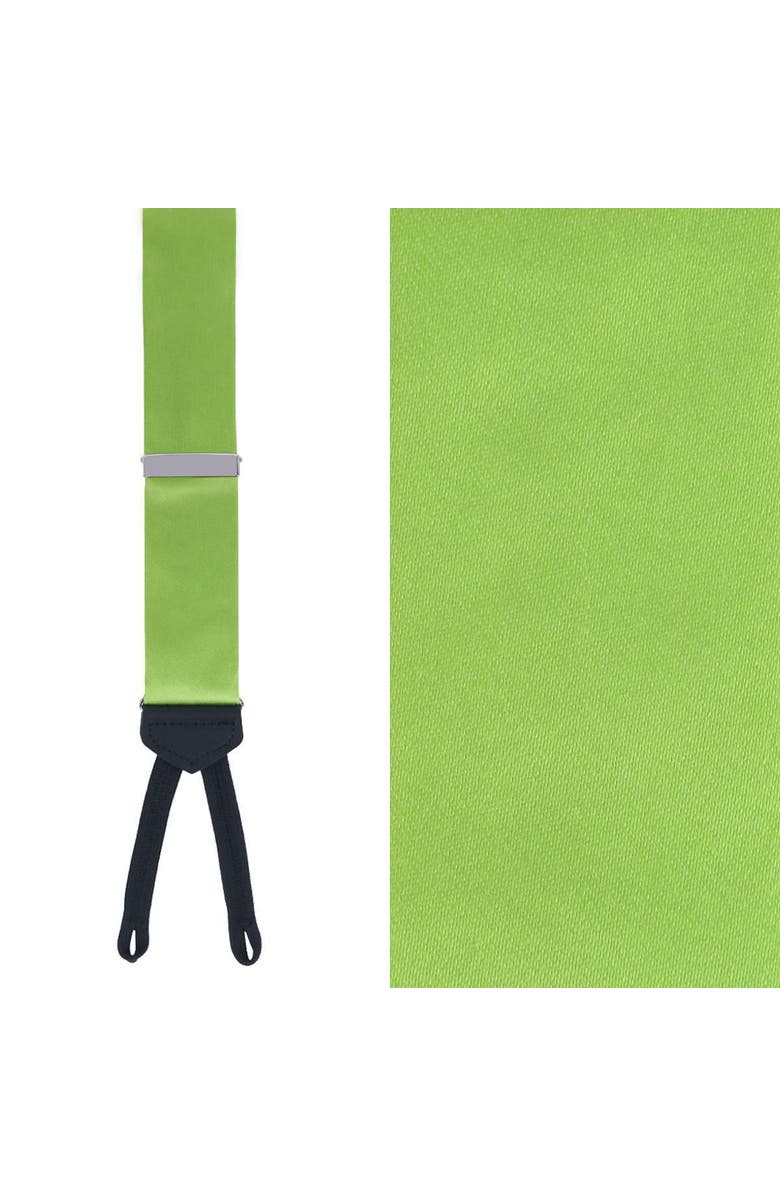 Trafalgar Sutton Solid Color Silk Formal Suspenders | Y-Back, Adjustable Braces, Main, color, Light Green