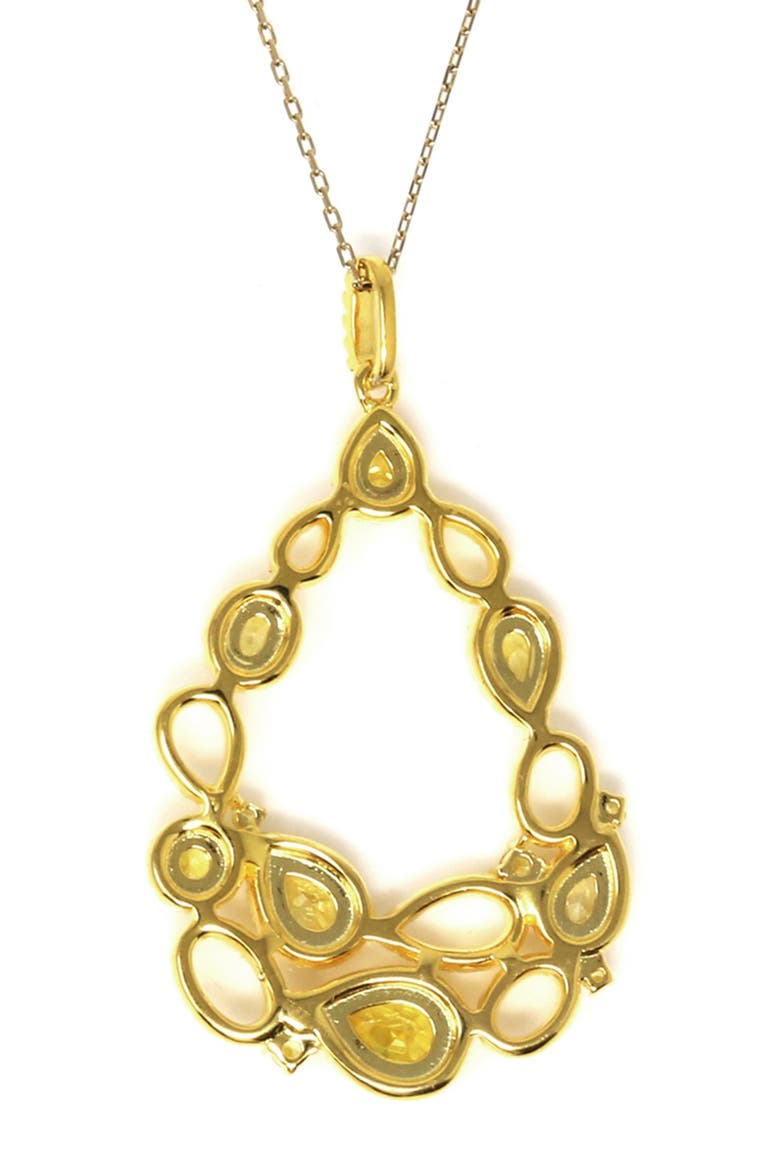 Cubic Zirconia Pendant Necklace, Alternate, color, YELLOW