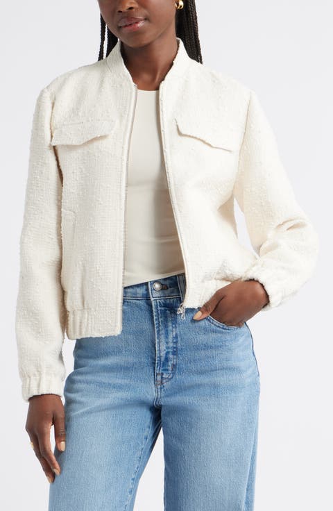 Bouclé Bomber Jacket