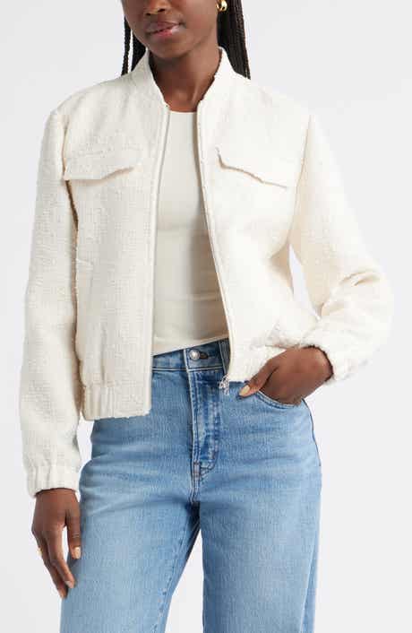Caslon® Bouclé Bomber Jacket
