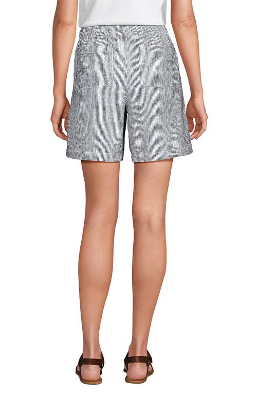 LANDS' END LANDS' END LINEN HIGH RISE PULL ON 7" SHORTS 
