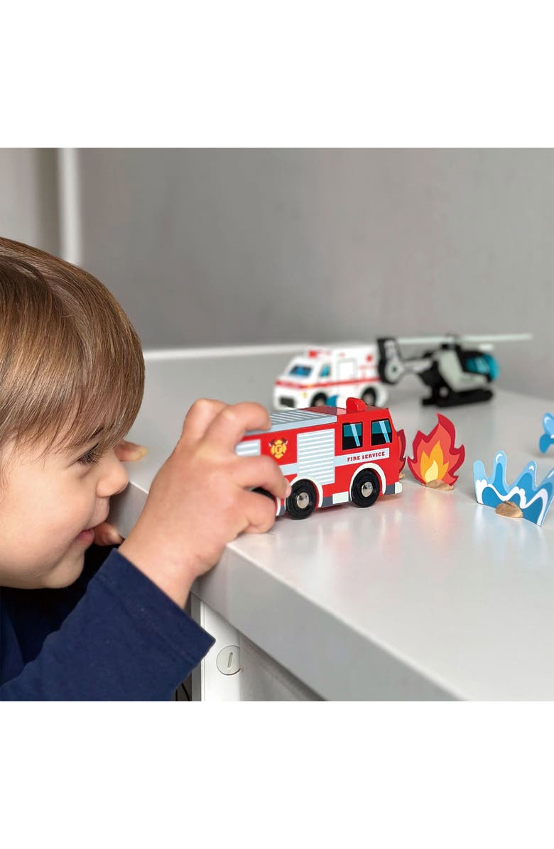 Tender Leaf Toys Emergency Vehicle Wooden Toy Set, Alternate, color, Multi