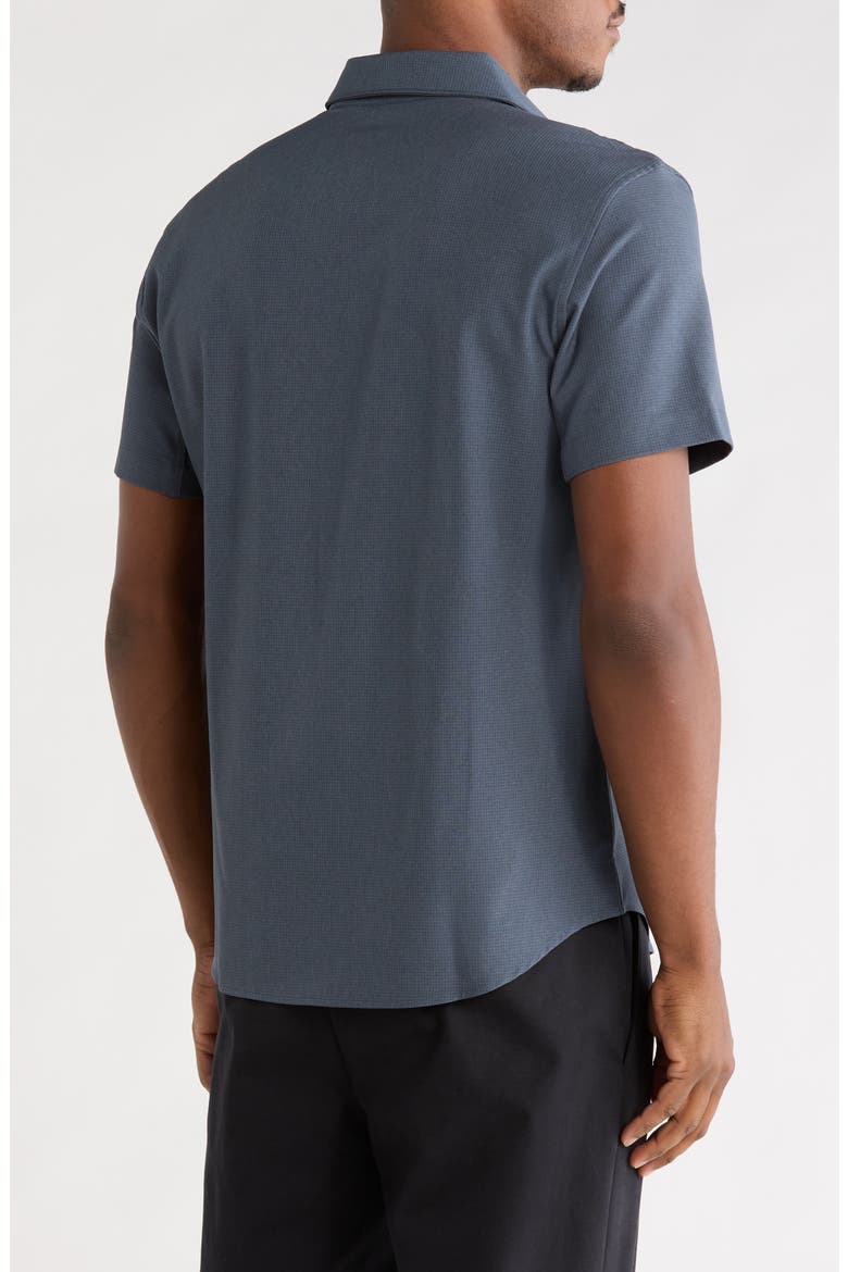 Ripstop Commuter Short Sleeve Button-Down Shirt, Alternate, color, HEATHER NAVY