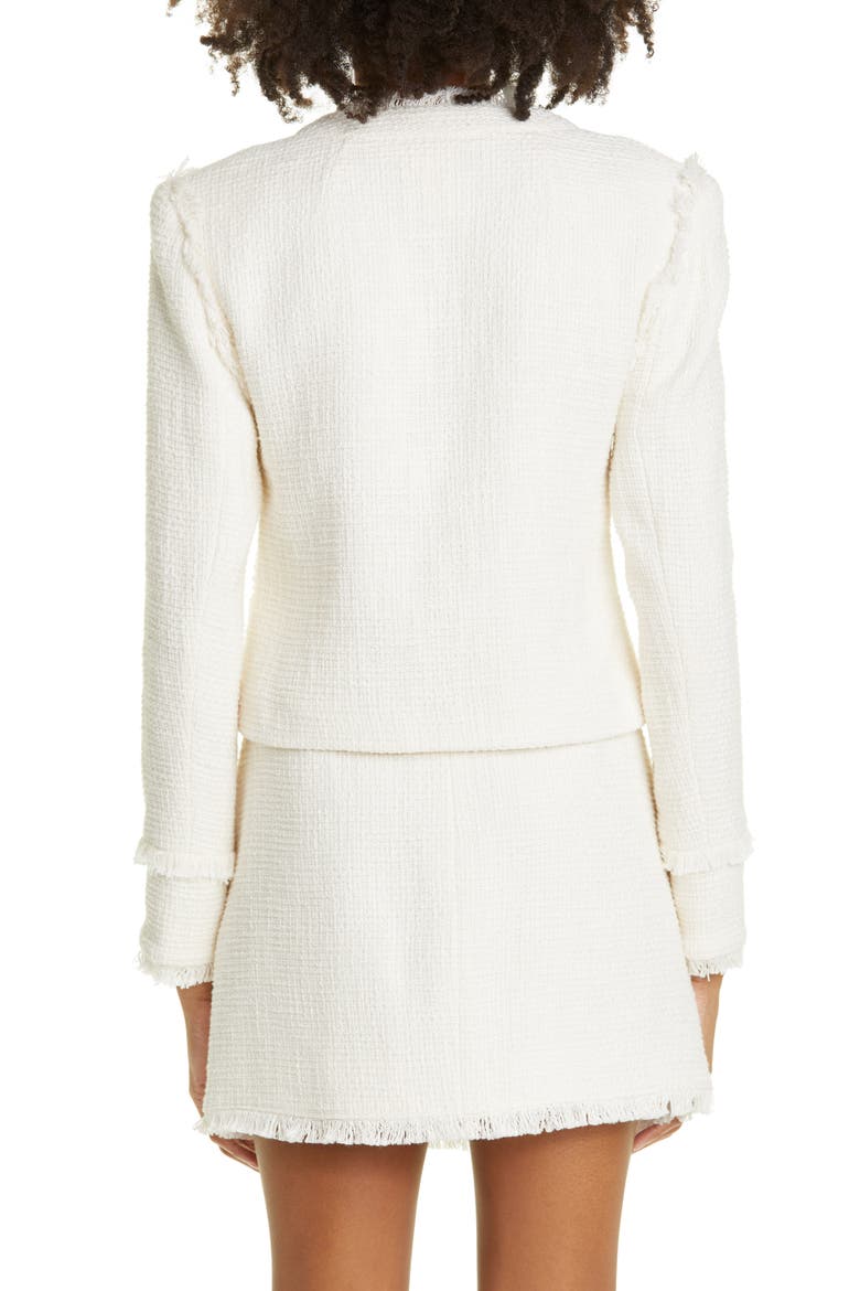 Keegan Fray Tweed Jacket, Alternate, color, GARDENIA
