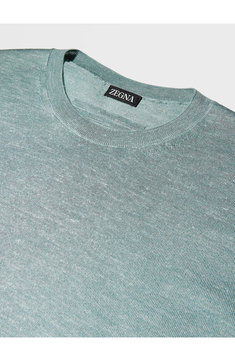 ZEGNA Crossover Silk Blend Crewneck Sweater, Alternate, color, Seafoam Blue