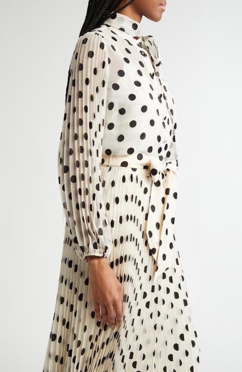 ZIMMERMANN ZIMMERMANN POLKA DOT CHIFFON TIE NECK BLOUSE