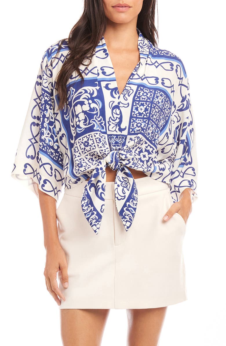 FIFTEEN TWENTY Bernice Tie Front Top, Main, color,