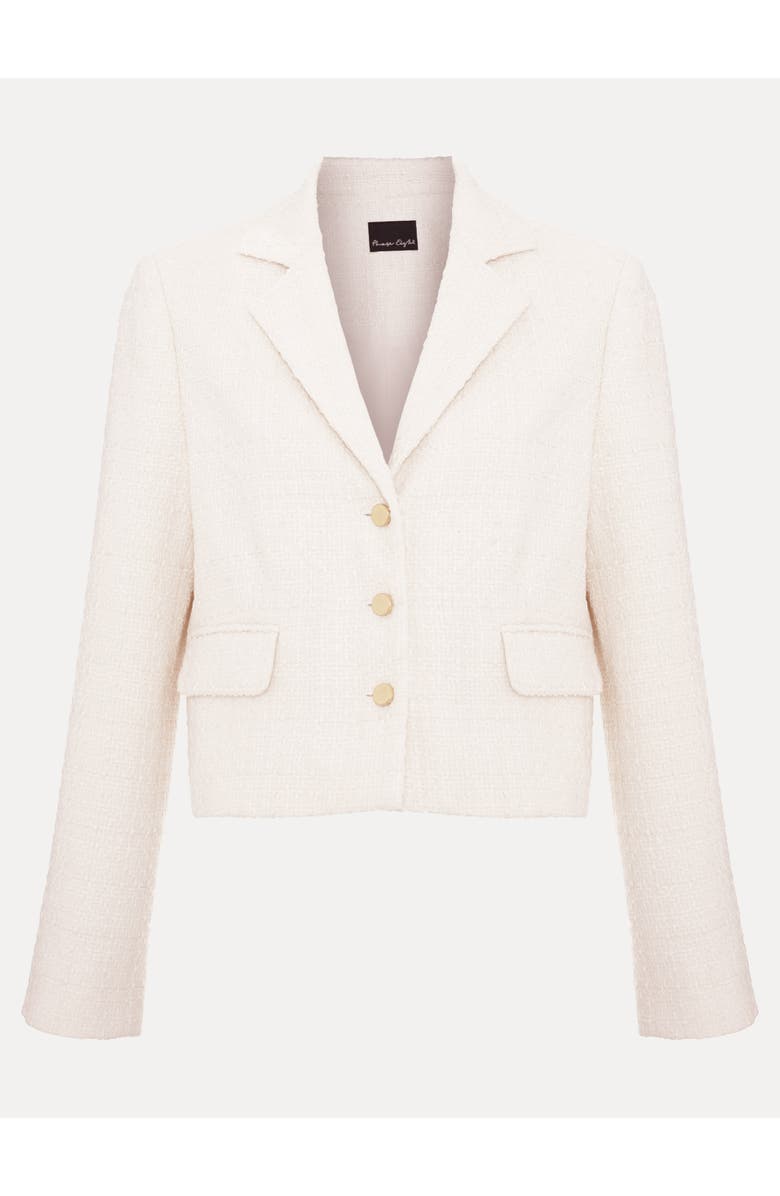 Phase Eight Adria Cropped Textured Jacket Blazer, Alternate, color, Ivory