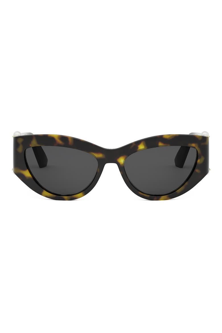 'DiorTribales B1I 55mm Cat Eye Sunglasses, Main, color, DARK HAVANA / SMOKE