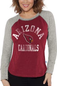 G-III 4HER BY CARL BANKS Women's G-III 4Her by Carl Banks Cardinal/Heather Gray Arizona Cardinals Waffle Knit Raglan Long Sleeve T-Shirt