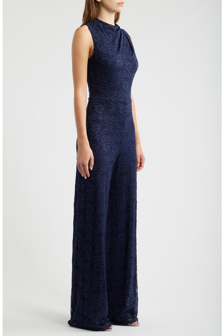 Corrine Lace Wide Leg Jumpsuit, Alternate, color, NAVY