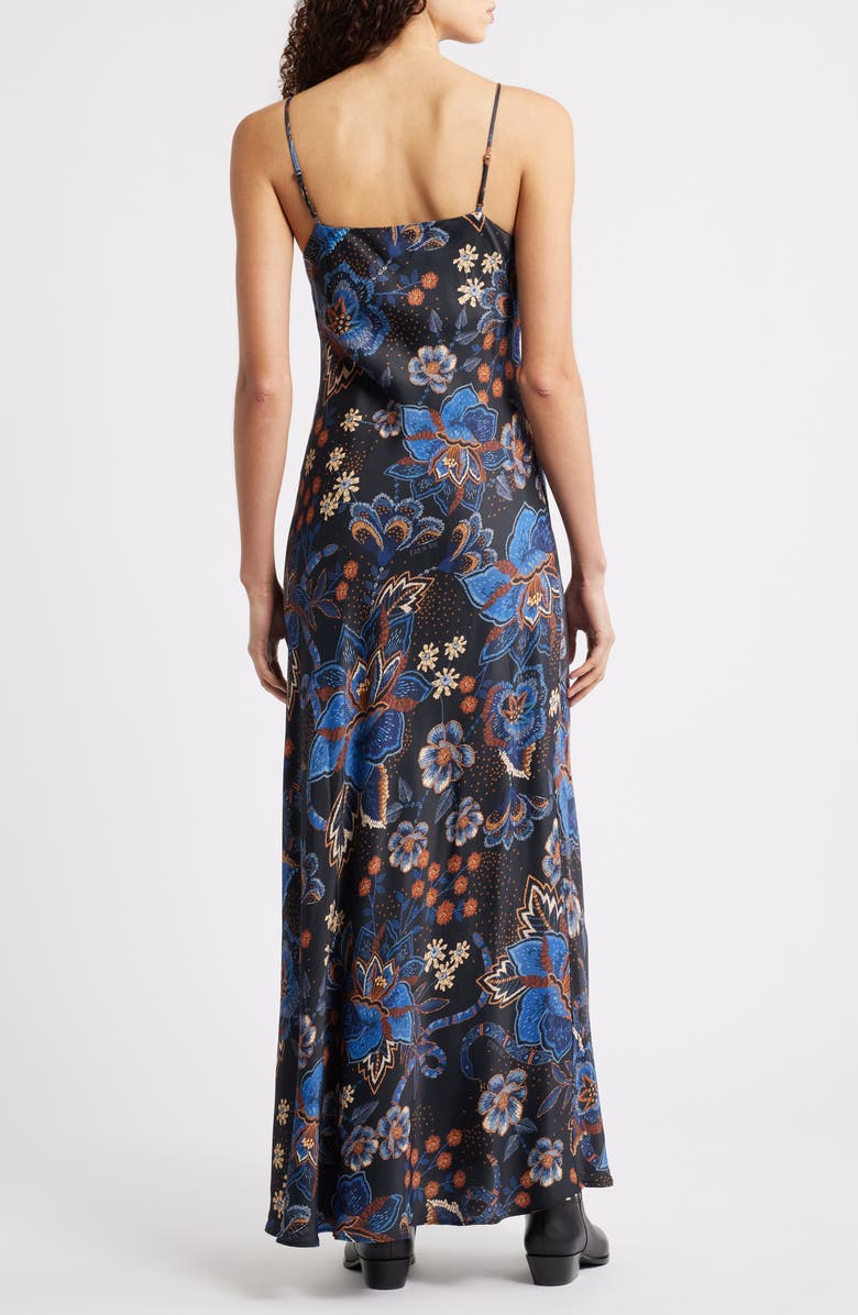 FARM Rio Snakes Bouquet Maxi Slip Dress, Alternate, color, Black