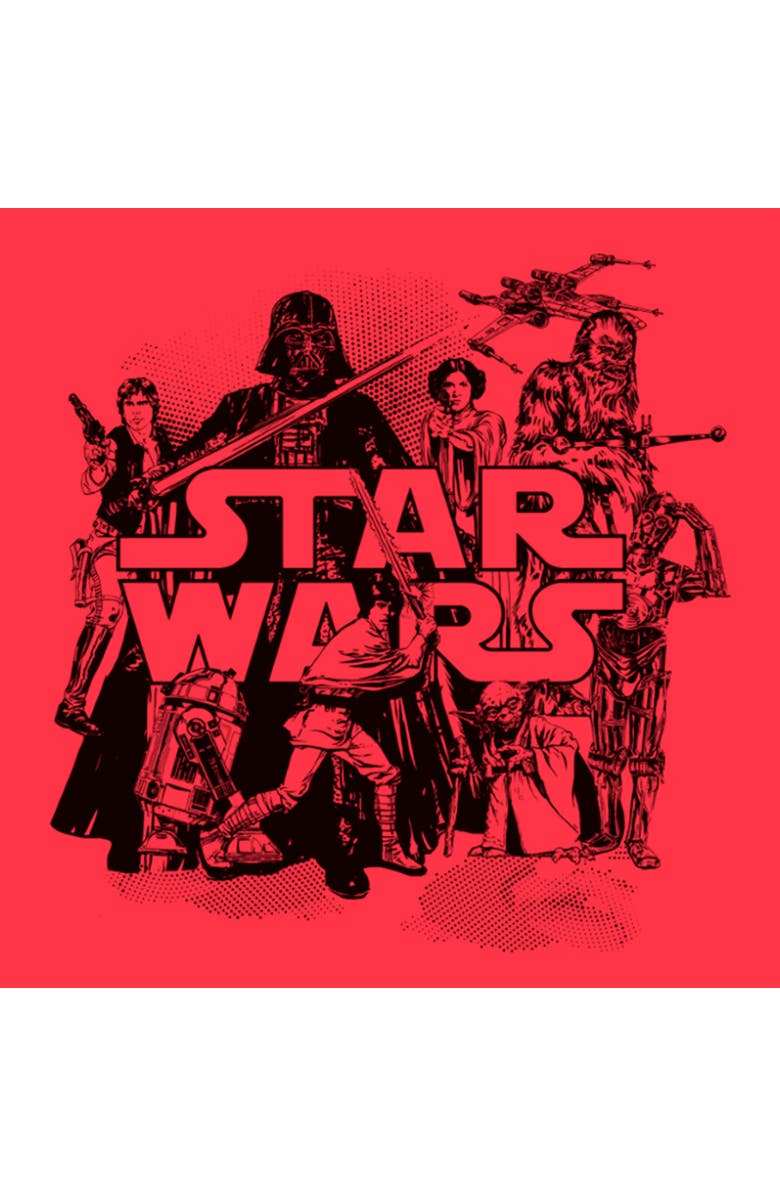 Star Wars Men's Star Wars Retro Favorites Collage Graphic T-Shirt, Alternate, color, Red Heather