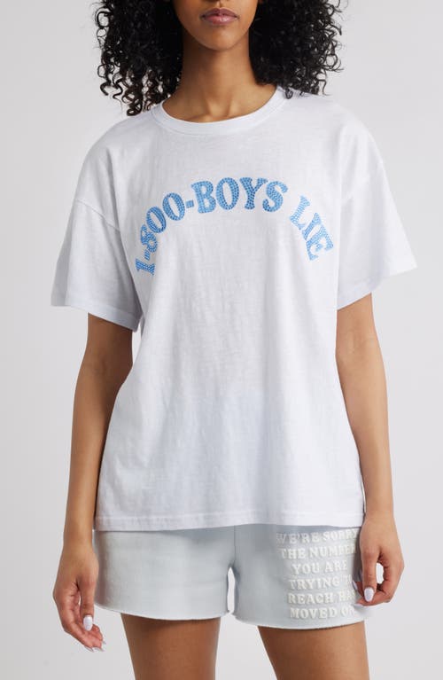 Boys Lie Embellished 1-800 Oversize Cotton Graphic T-shirt