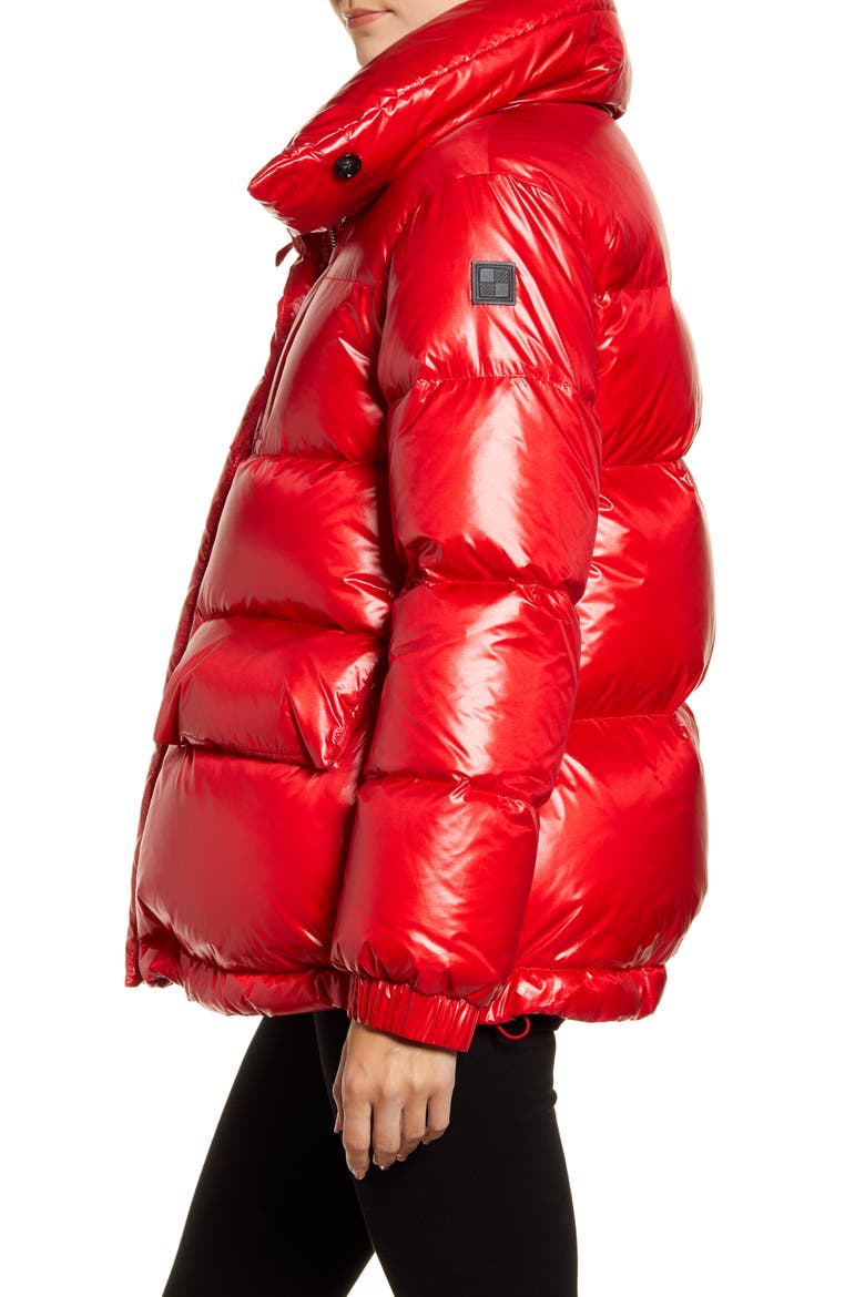 Alquippa Water Repellent Puffy Down Coat, Alternate, color, MARINE SCARLET