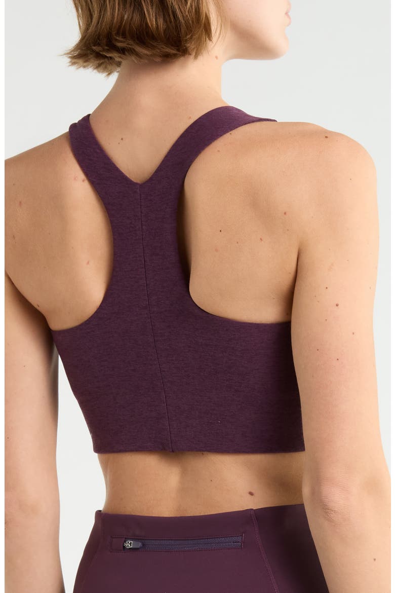 Space Dye Simplicity Racerback Sports Bra, Alternate, color, EGGPLANT PURPLE HEATHER