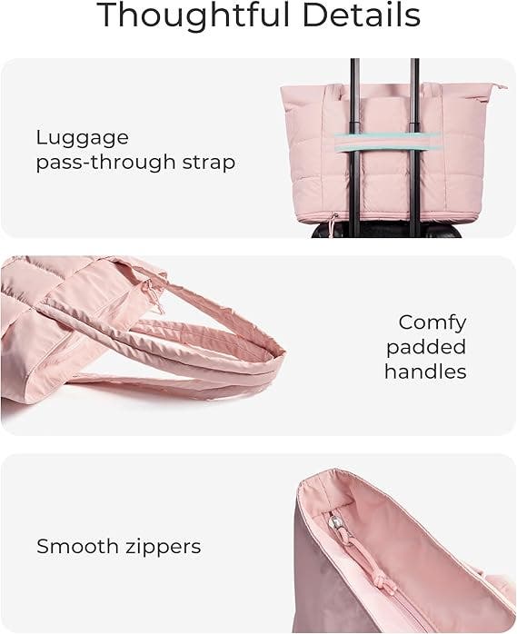 Bagsmart Bubble 22L-28L Puffer Tote, Alternate, color, Pink