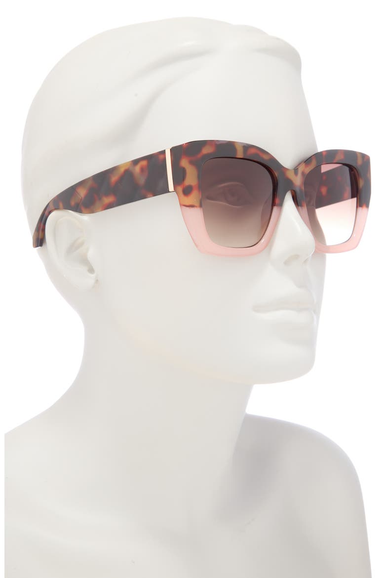 51mm Gradient Cat Eye Sunglasses, Alternate, color, TORTOISE ROSE