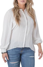 Standards & Practices Trisha Tuxedo Front Chiffon Blouse