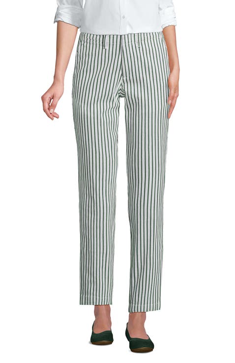Mid Rise Classic Straight Leg Chino Ankle Pants