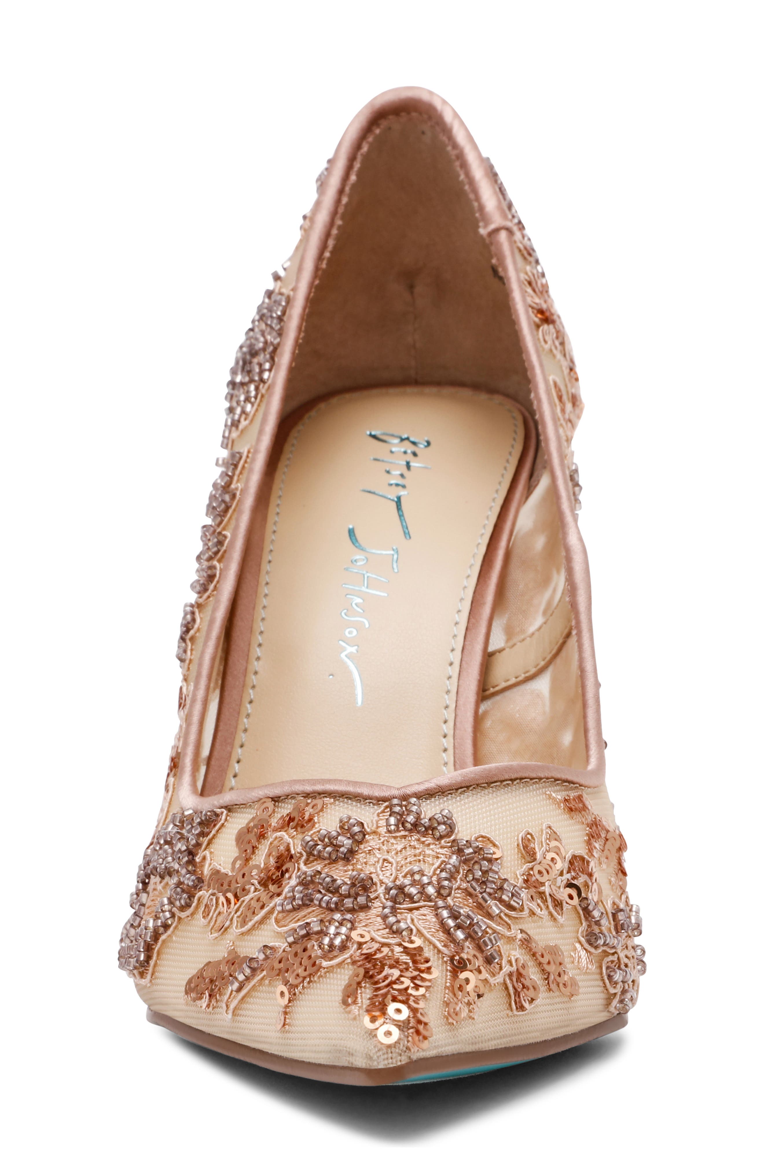 Jenii Sequin Mesh Pump, Alternate, color, BEIGE