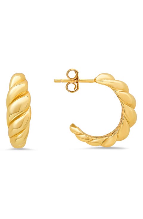 Chunky Shrimp Hoop Earrings