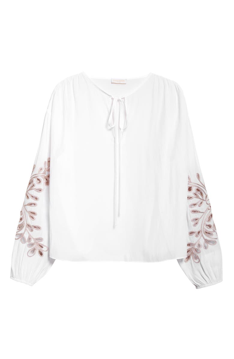 Ramy Brook Zenaida Floral Cutout Woven Shirt, Alternate, color, Ivory