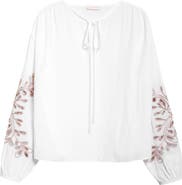 Ramy Brook Zenaida Floral Cutout Woven Shirt