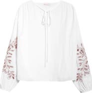 Ramy Brook Zenaida Floral Cutout Woven Shirt
