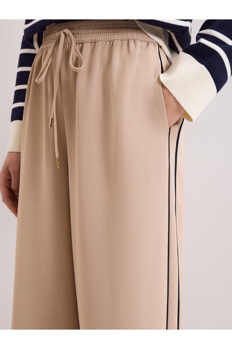 Wide Leg Stripe Detail Skye Trousers, Alternate, color, Camel