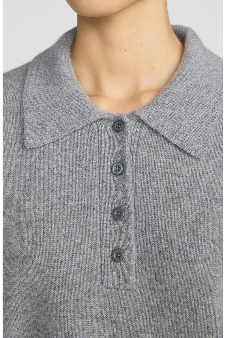 The Academy Cashmere Polo Sweater, Alternate, color, GRAPHITE GREY