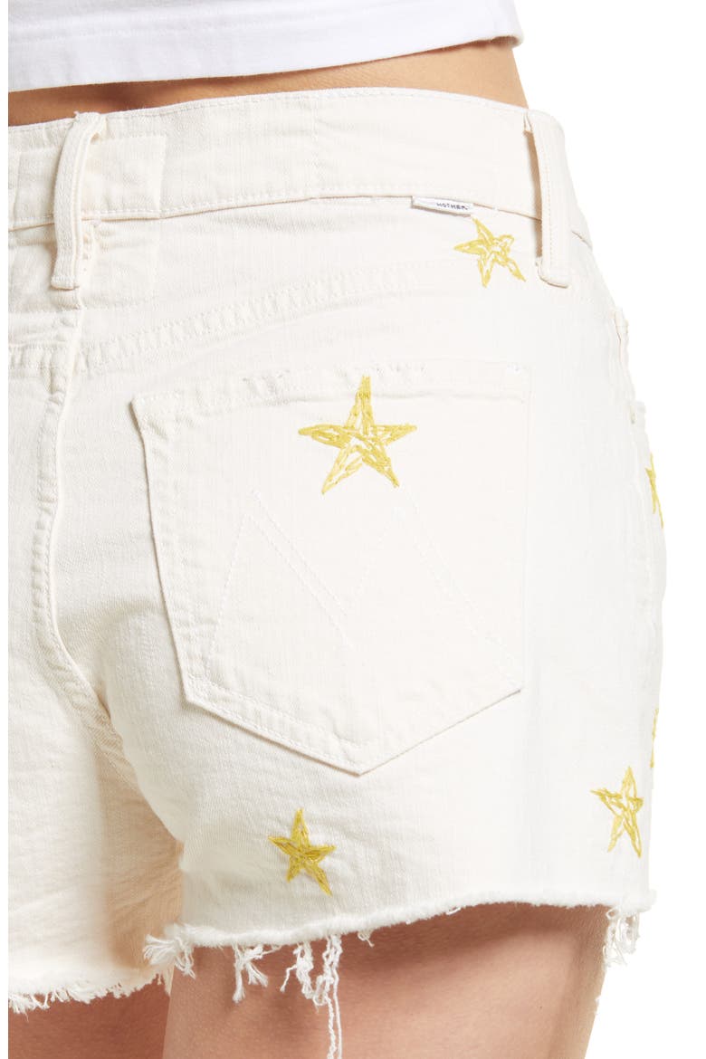 The Tomcat Kick Fray Hem Denim Shorts, Alternate, color, SHOOT FOR THE STARS