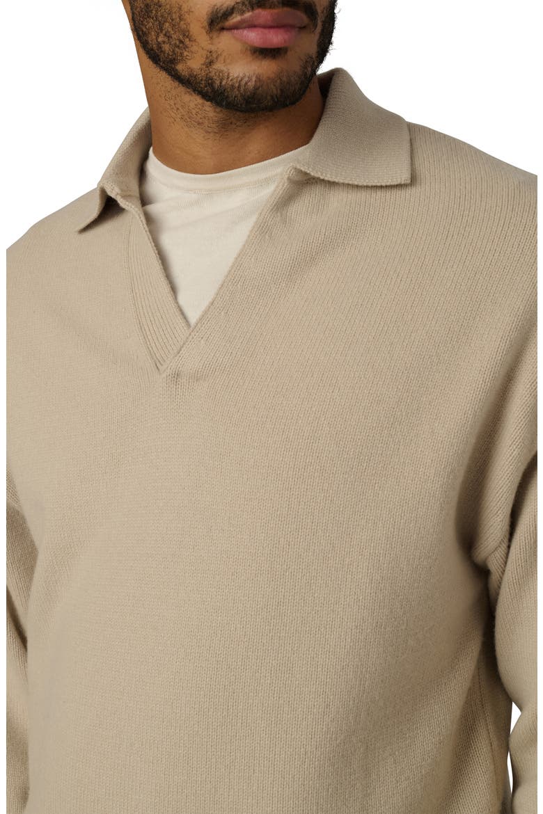 Relaxed Johnny Collar Wool Sweater, Alternate, color, SIMPLY TAUPE