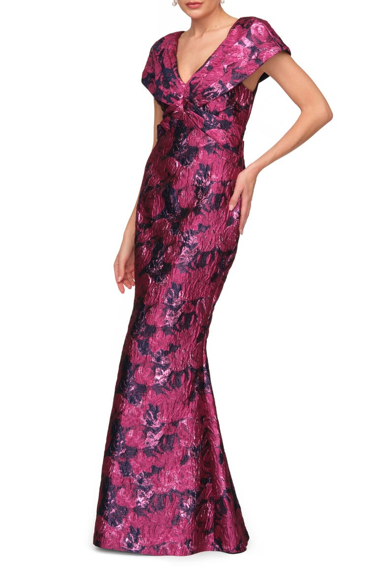 Aurelia Mermaid Gown, Alternate, color, MAGENTA/ NAVY
