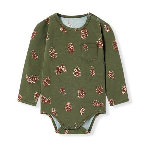 Milkbarn Cotton Stretch Removable Collar Long Sleeve One Piece In Brown