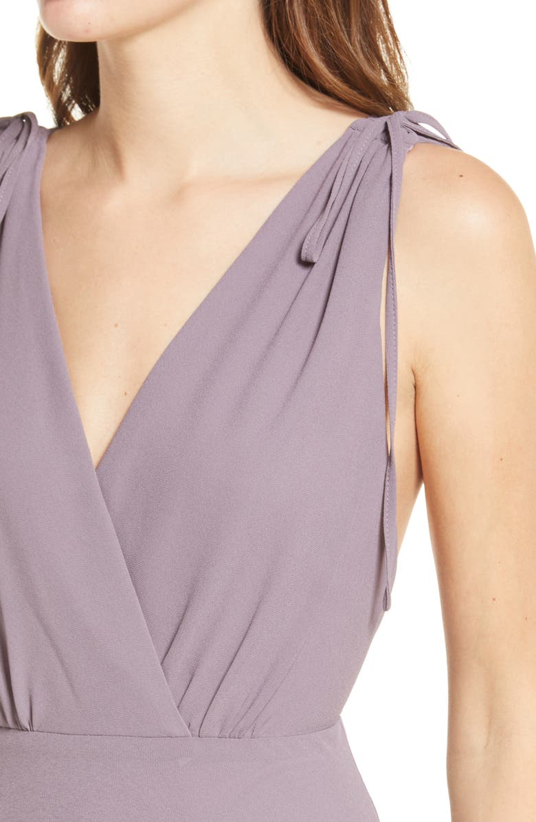 Lulus V-Neck Chiffon Gown, Alternate, color, 