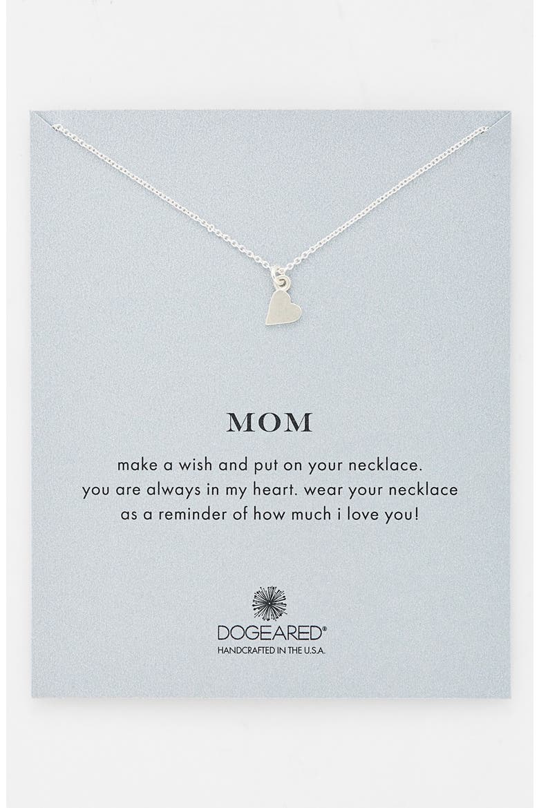 'Mom' Pendant Necklace, Main, color, SILVER