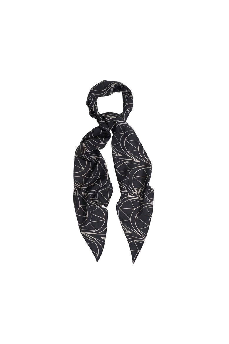 "Chrysler" Silk Crepe Neck Scarf, Main, color, Empire Black